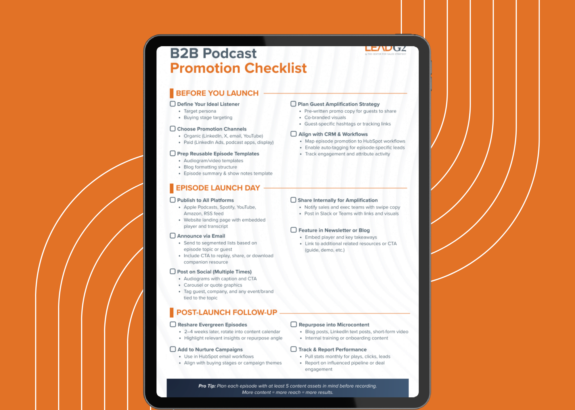 LG2_B2B Podcast Promotion Checklist-Resource Center