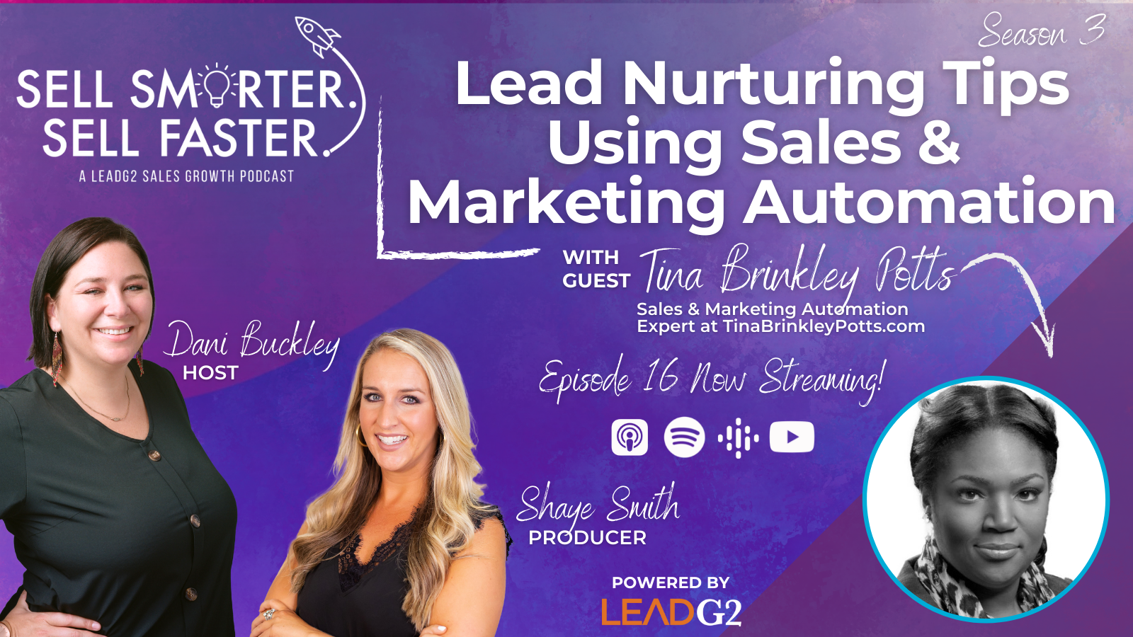 Lead Nurturing Tips Using Sales & Marketing Automation with Tina Brinkley Potts | Sell Smarter. Sell Faster. EP. 16