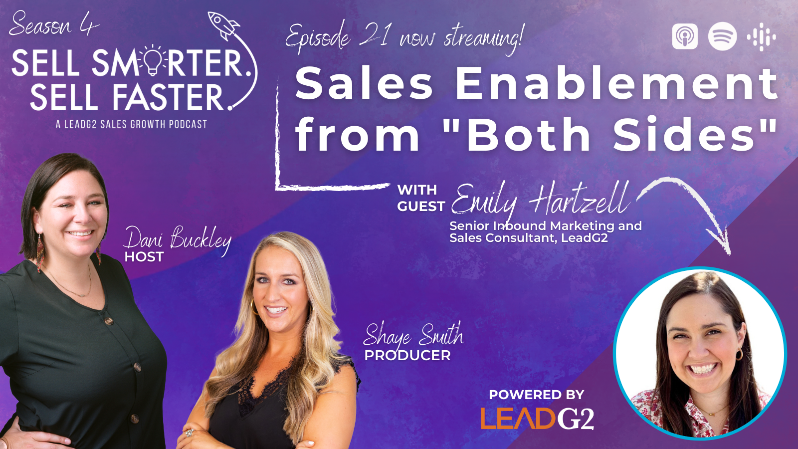 Sell Smarter. Sell Faster Podcast. Episode 21 - Sales Enablement with Emily Hartzell